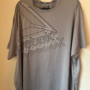 Reebok Men’s Gray Graphic Tee with Logo Accent